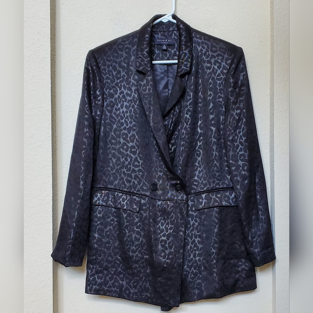 Current Air Black Leopard Print Blazer. Size Medium